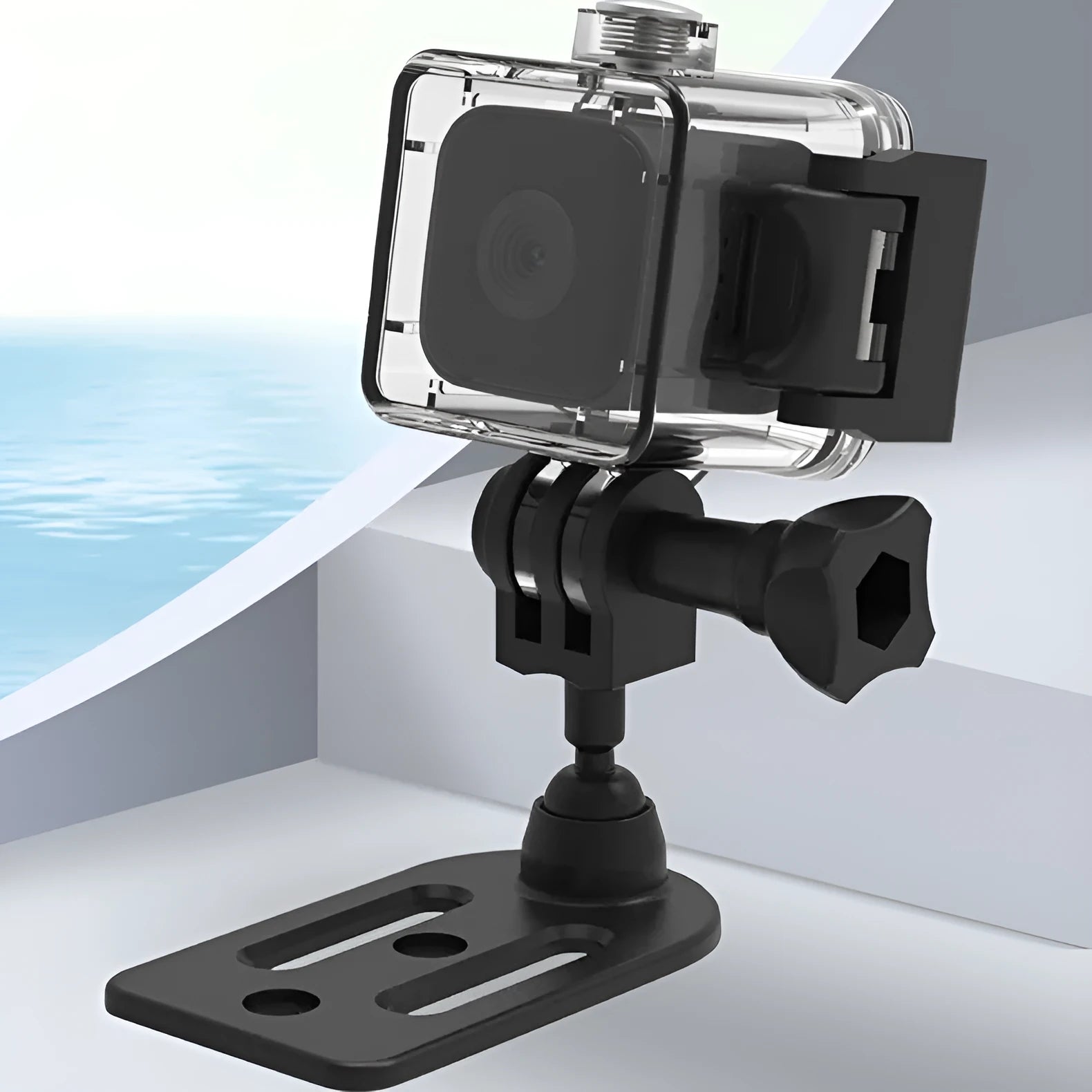SQ28 Black waterproof outdoor HD sports camera with ABS body and waterproof case