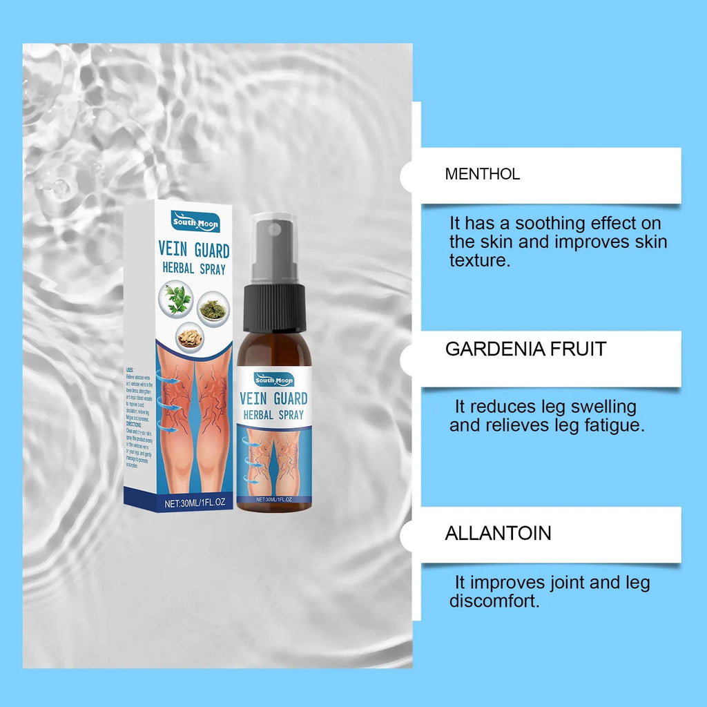 30ml bottle of herbal body care spray with menthol and botanical extracts label