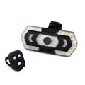 Black wireless remote control car taillight with USB charging port and waterproof housing