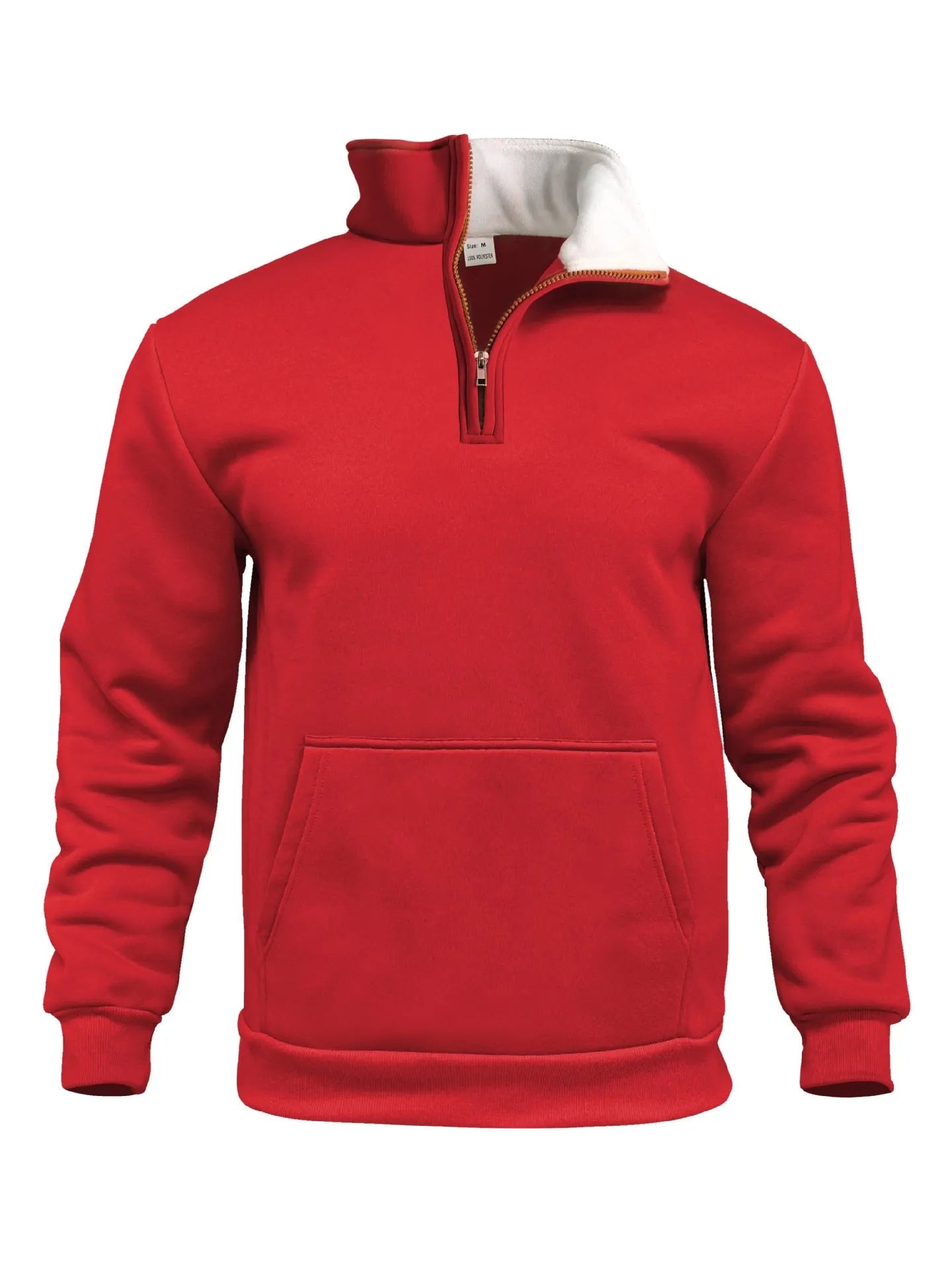 Casual outdoor high neck half-zip long sleeve sweatshirt with 3D patch pocket in black, loose fit, for teens