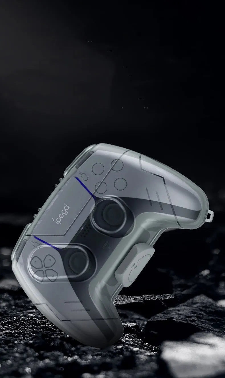 Transparent grey hard plastic game controller protective storage case