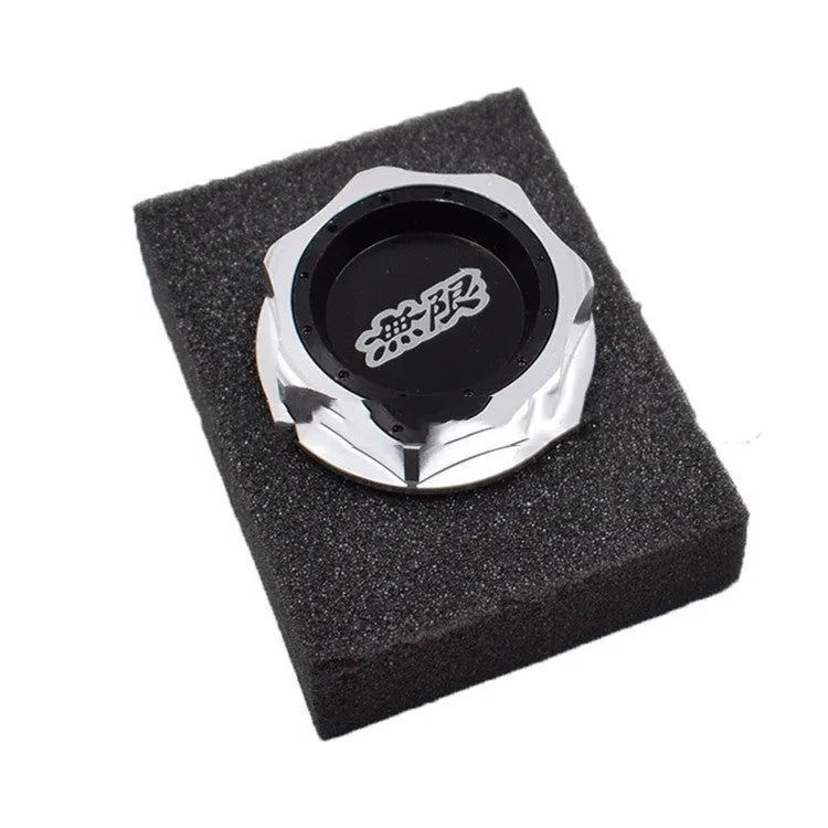 Aluminium alloy oil filter cap for Honda vehicles in assorted colours on a dark background.