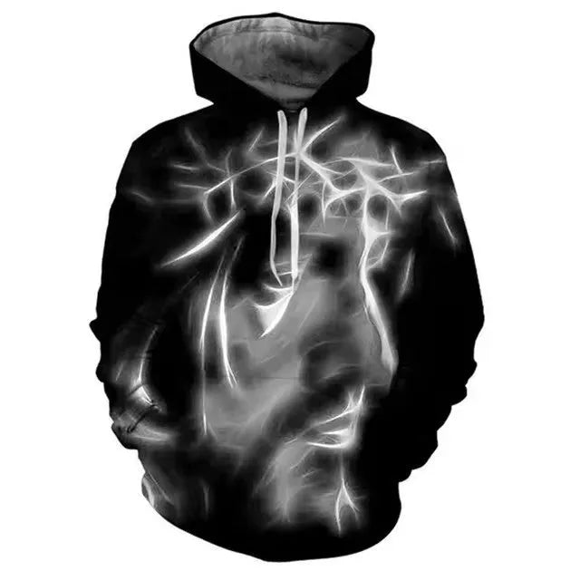 Men's hooded 3D digital printing sweater loose fit polyester long sleeve pullover Asian sizes S-5XL multiple colours