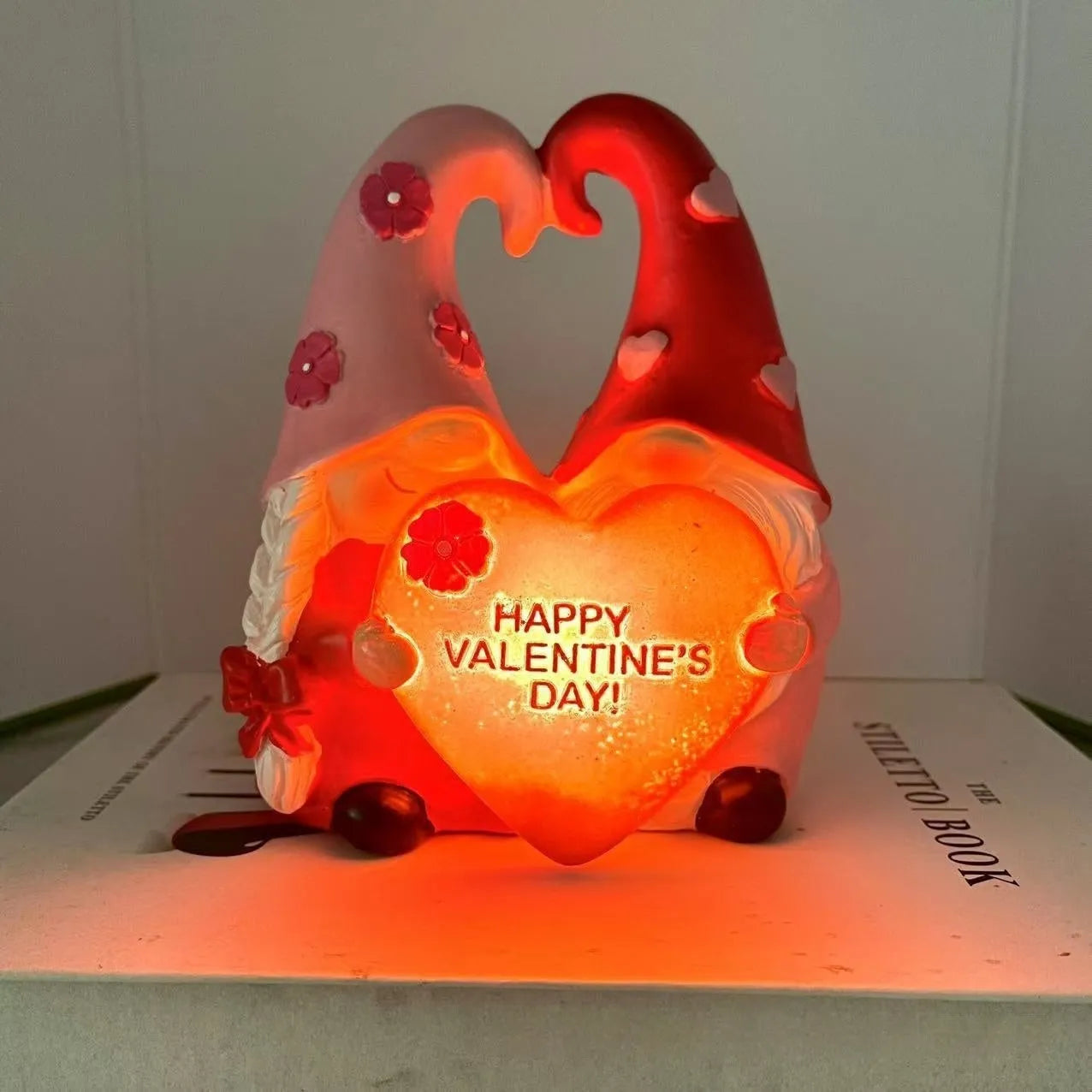 Luminous Love Dwarf resin lamp ornament in modern simplicity style on a tabletop