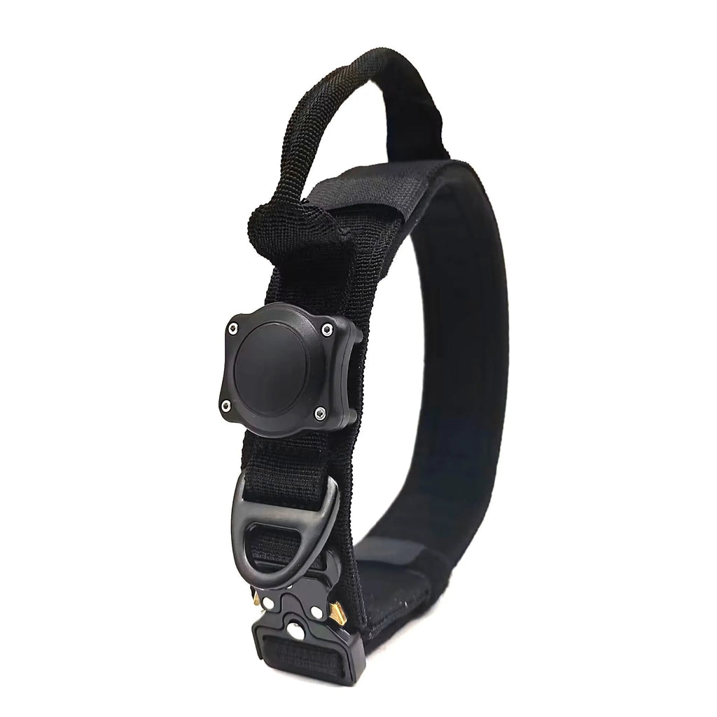 Tactical waterproof dog collar with positioning ring in Army Green colour on size L code