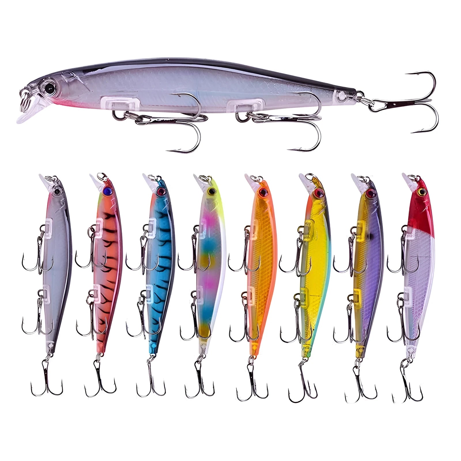 11cm slow heavy minnow fishing lure in colour variations for trout and bass