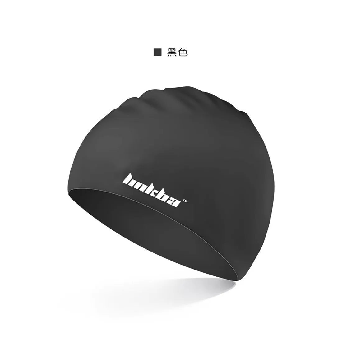 Silicone swimming cap with letter pattern in choice of five colours for swimming ear protection