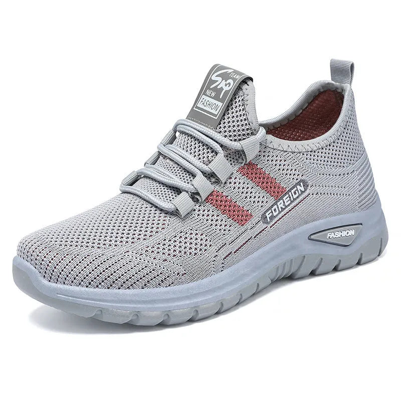 Low-top breathable mesh casual shoes with a flat PVC sole in black, available in multiple sizes.